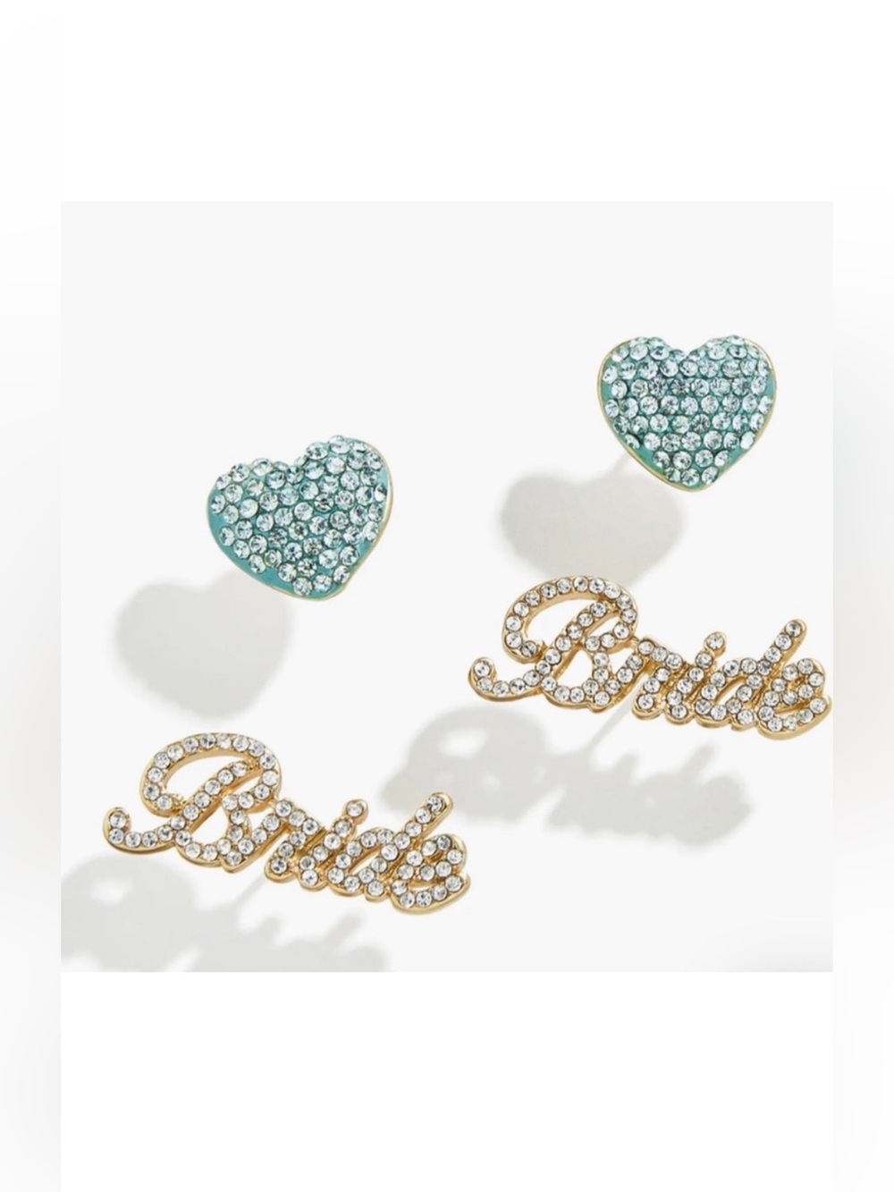 BaubleBar Something Blue Heart & Bride Earrings